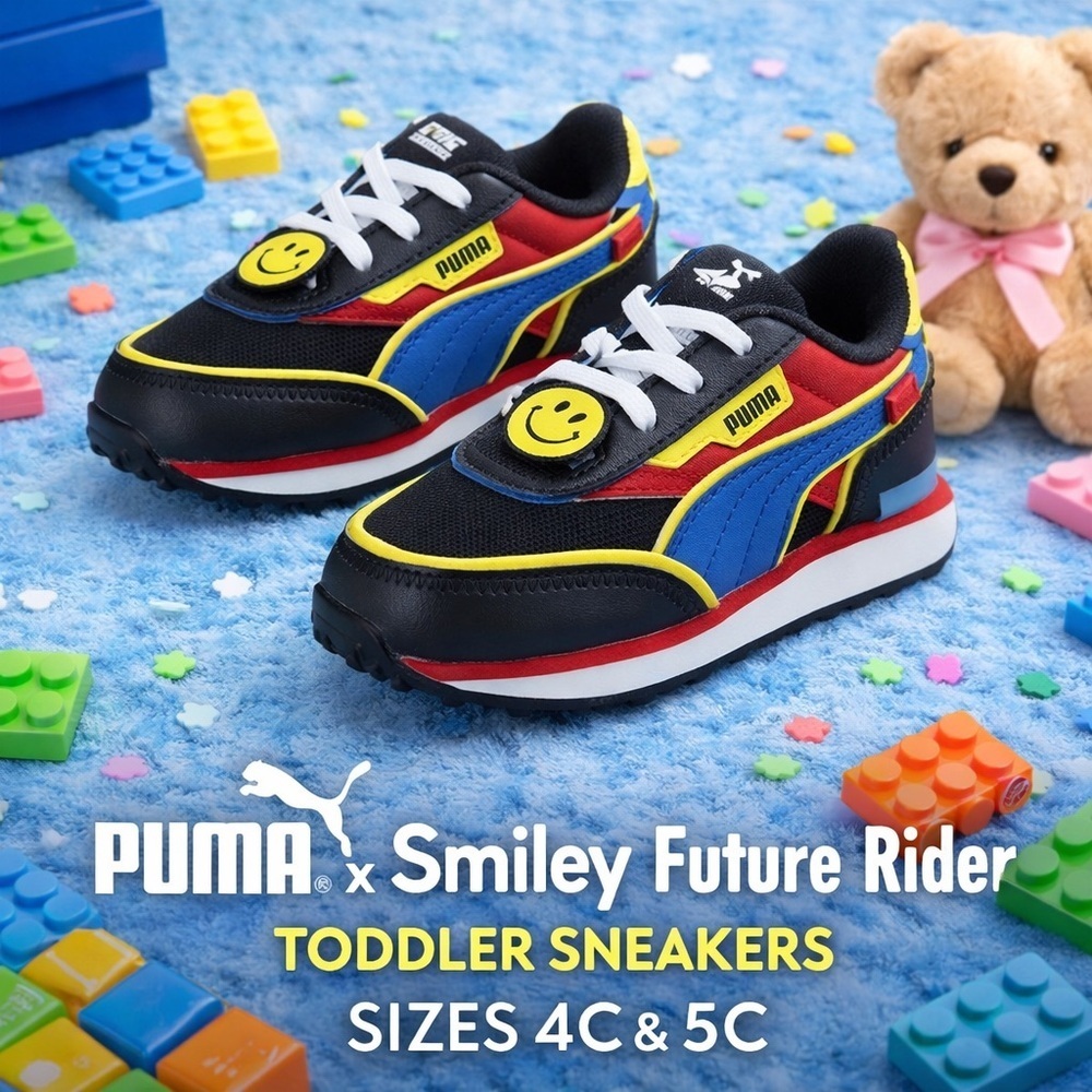 Puma x Smiley Future Rider Boys Toddler Sneakers Multicolor New